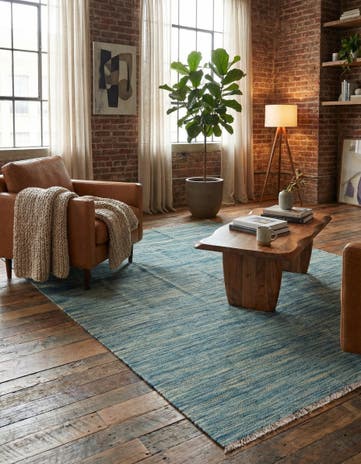 4' 9 x 6' 5 Hand Woven Kilim Modern Wool Rug