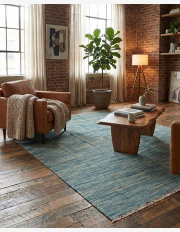 4' 9 x 6' 5 Hand Woven Kilim Modern Wool Rug