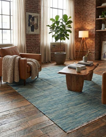 4' 9 x 6' 5 Hand Woven Kilim Modern Wool Rug
