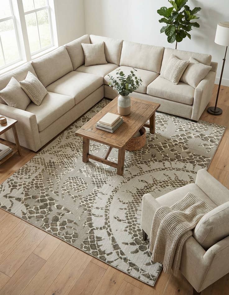 Detail image of 8' x 10' Washable Modern Indoor / Outdoor Rug