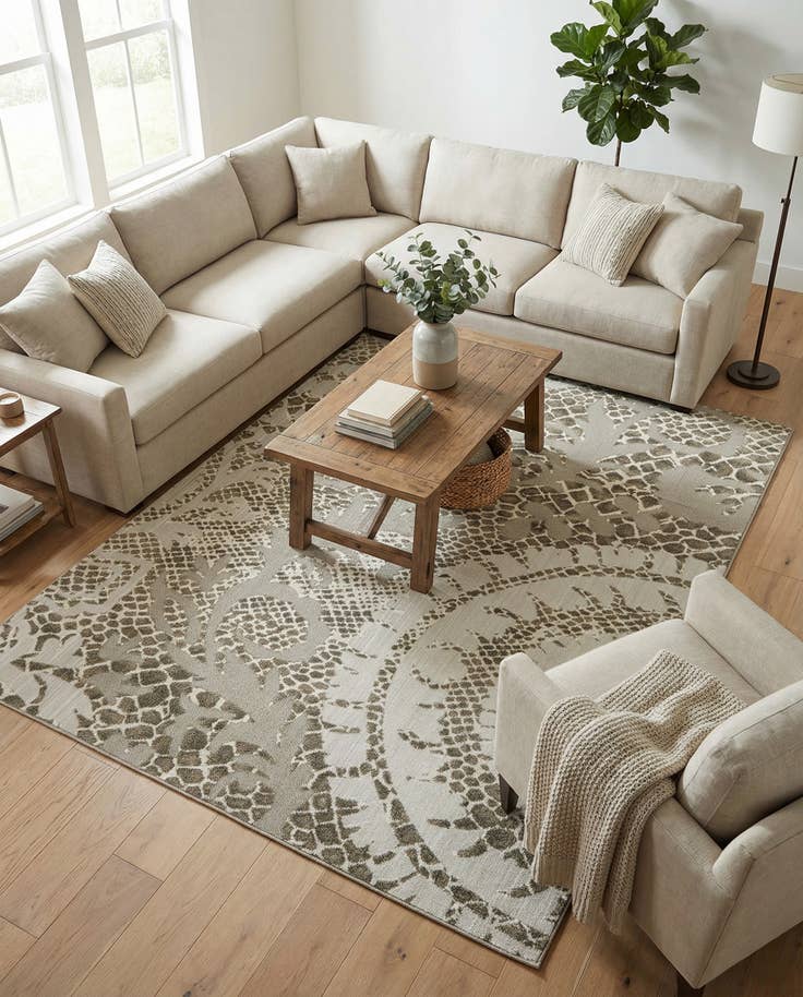 Detail image of 8' x 10' Easy-Clean Modern Indoor / Outdoor Rug