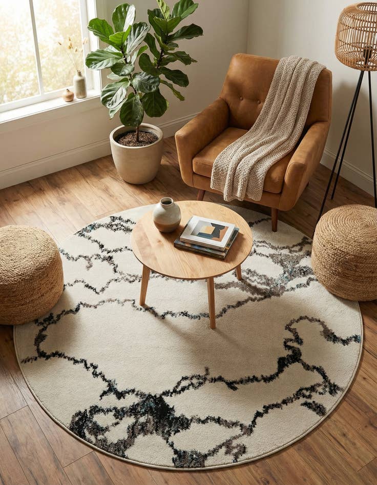 Detail image of 5' 3 x 5' 3 Carrington Round Rug