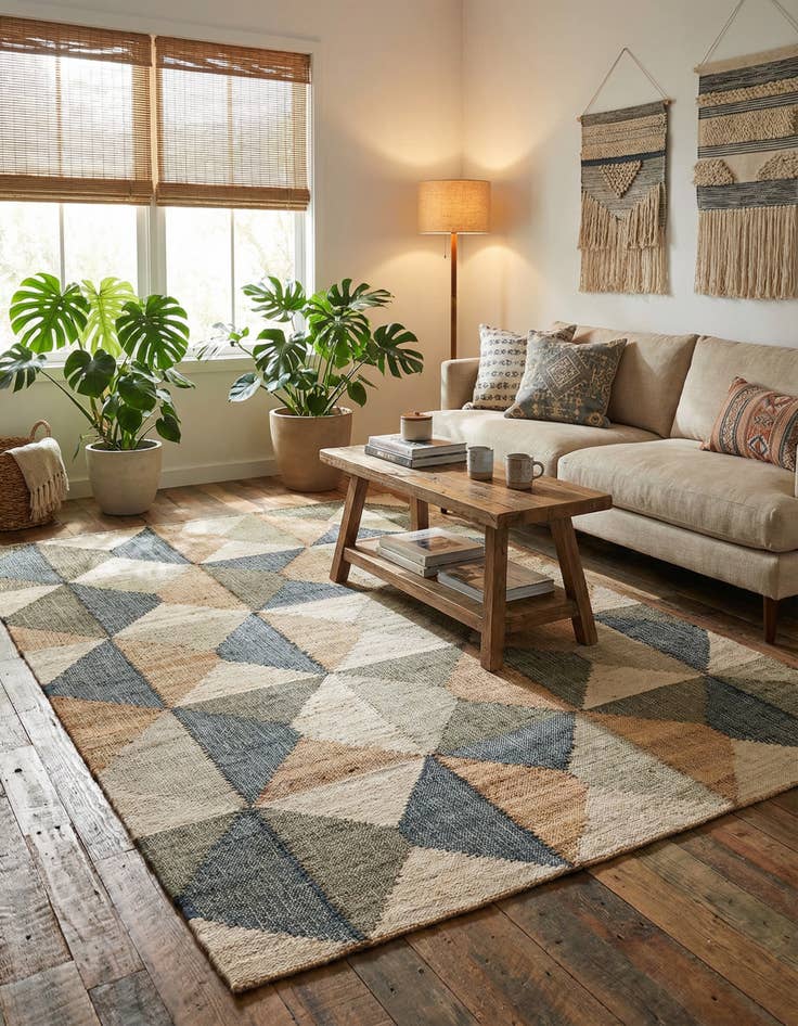 Detail image of 5' 1 x 8'  Hand Woven Kala Handwoven Jute Rug