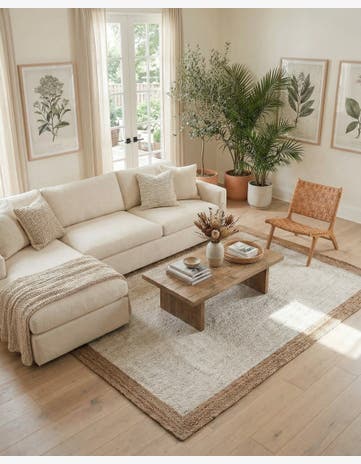 White Handmade Braided Jute Rug
