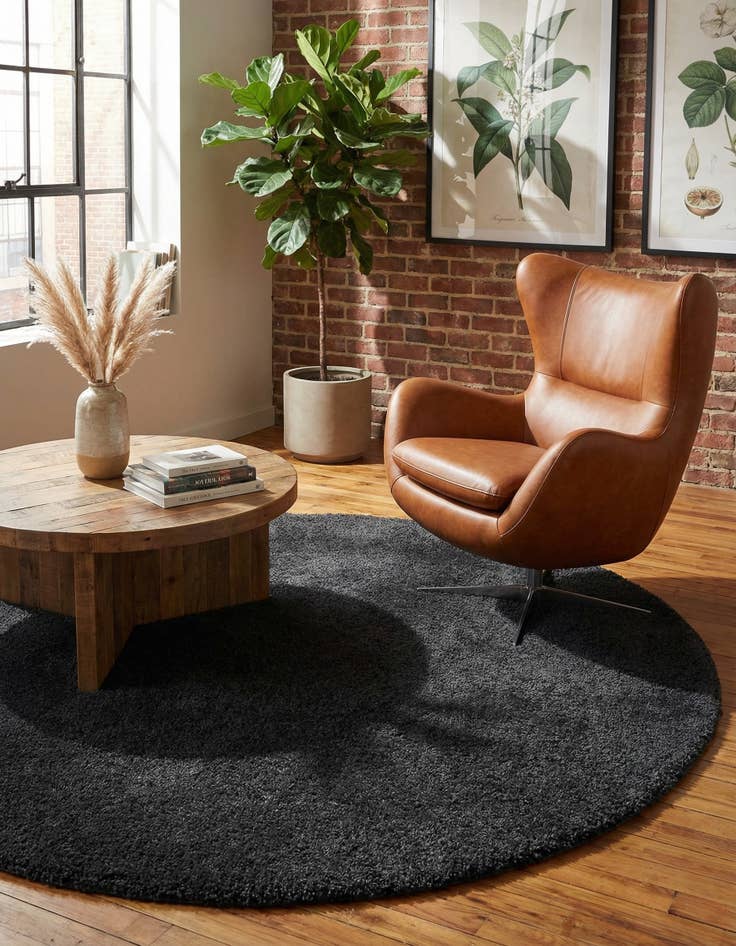 Detail image of 8' x 8' Solid Frieze Round Rug