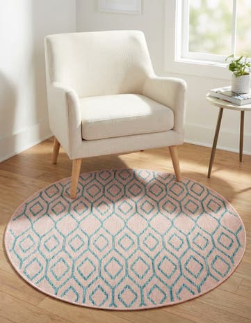 3' x 3' Easy-Clean Jill Zarin Turks and Caicos Indoor / Outdoor Round Rug