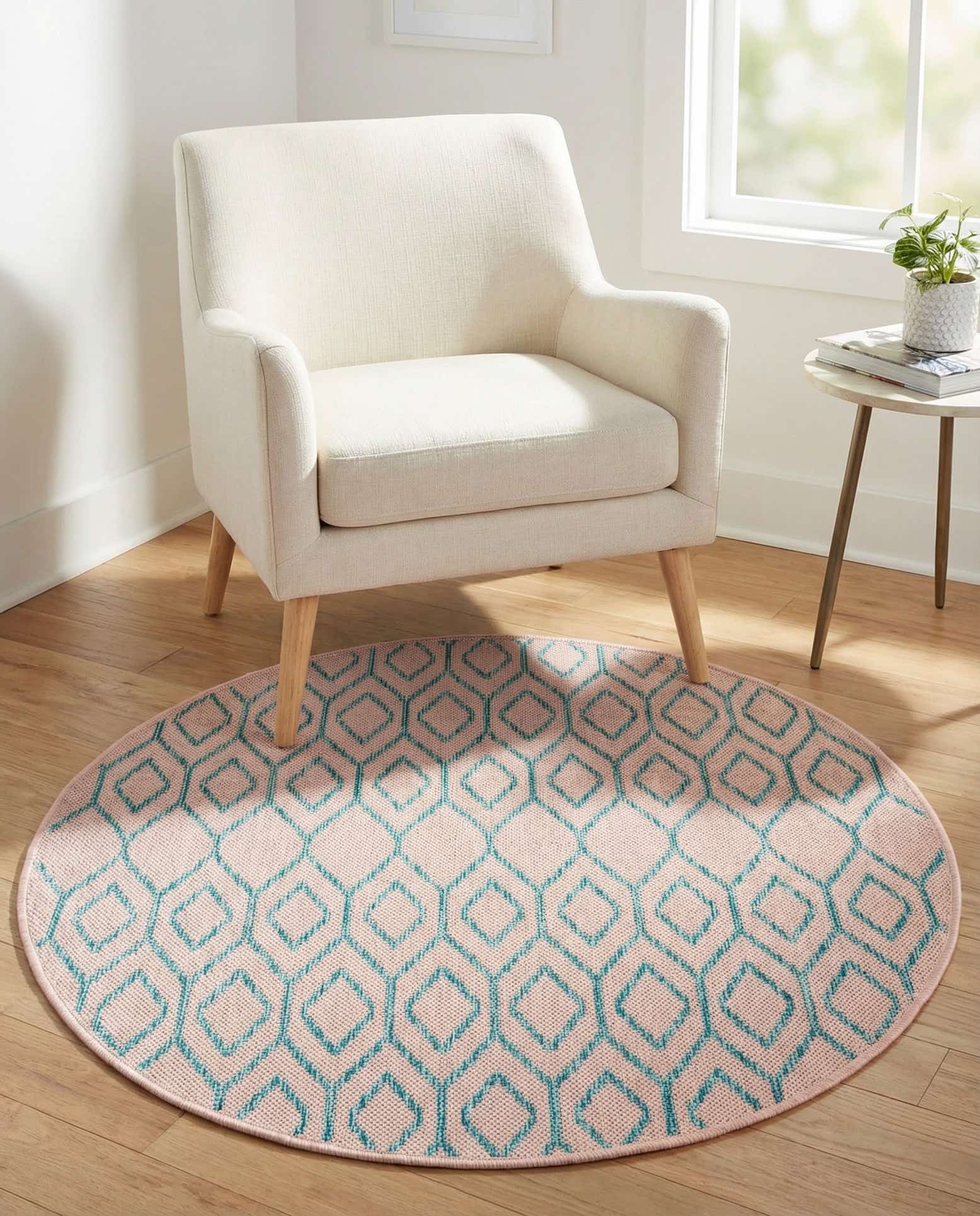 3' x 3' Easy-Clean Jill Zarin Turks and Caicos Indoor / Outdoor Round Rug