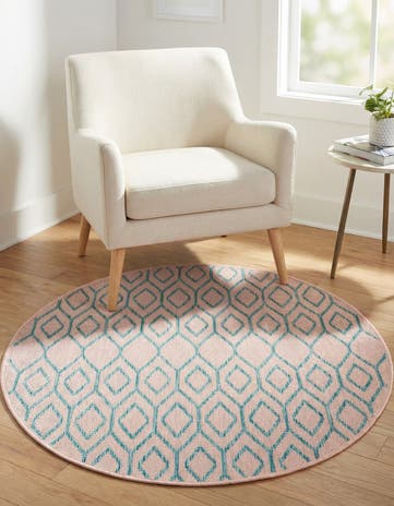 3' x 3' Easy-Clean Jill Zarin Turks and Caicos Indoor / Outdoor Round Rug