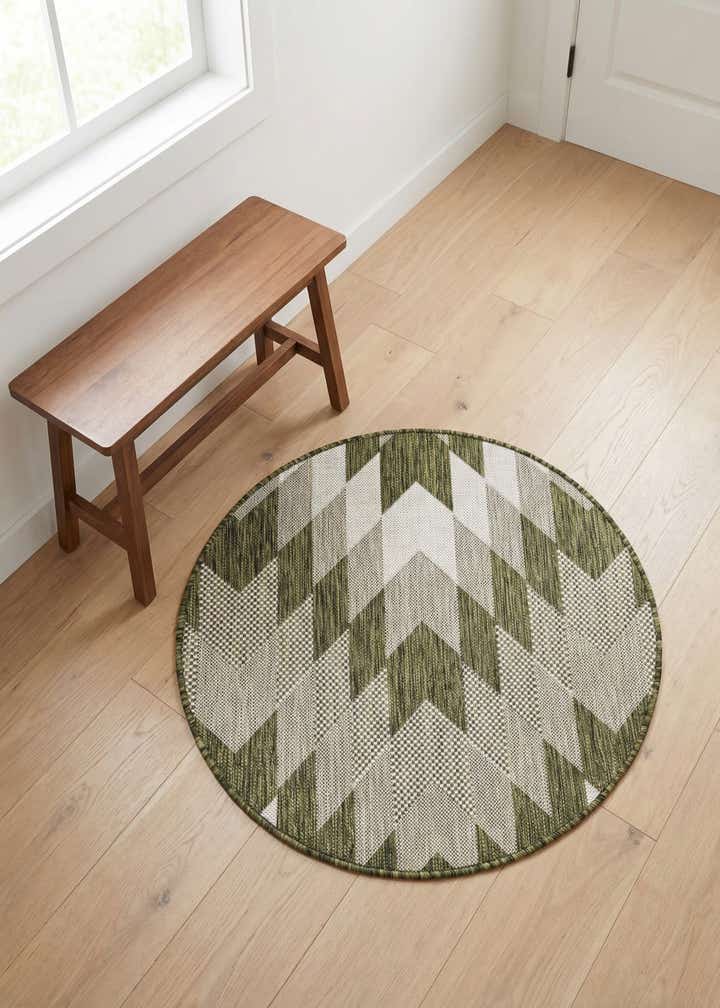 3' x 3' Easy-Clean Modern Indoor / Outdoor Round Rug