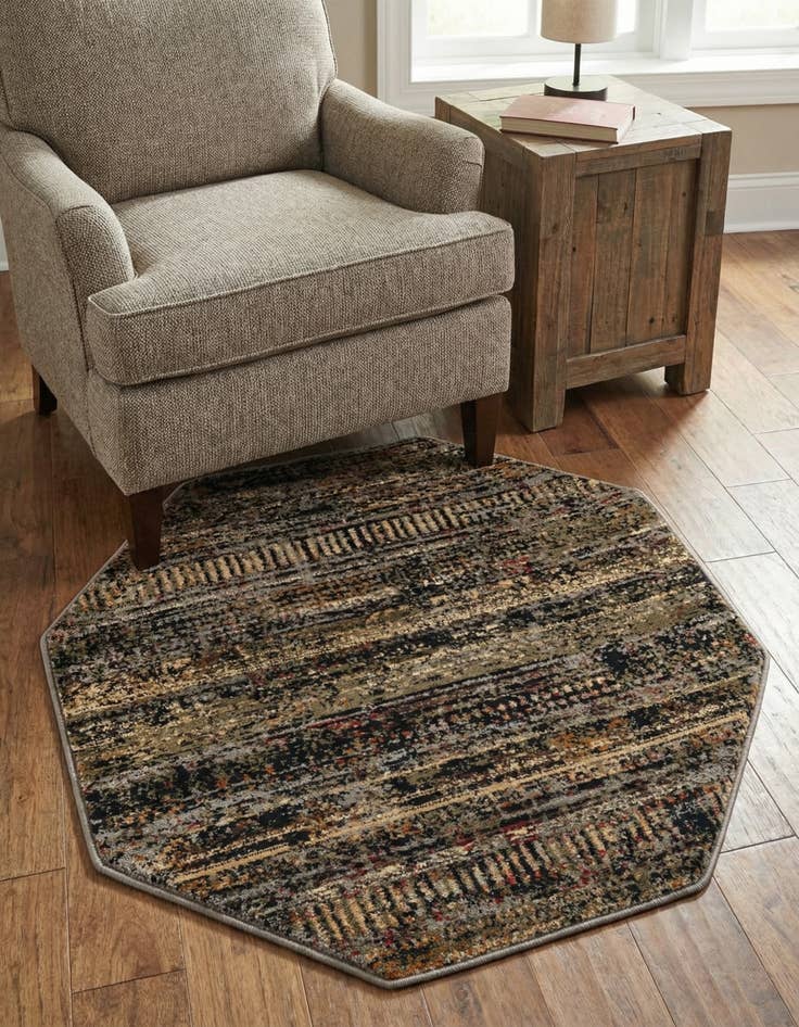 Detail image of 3' x 3' Saturn Octagon Rug