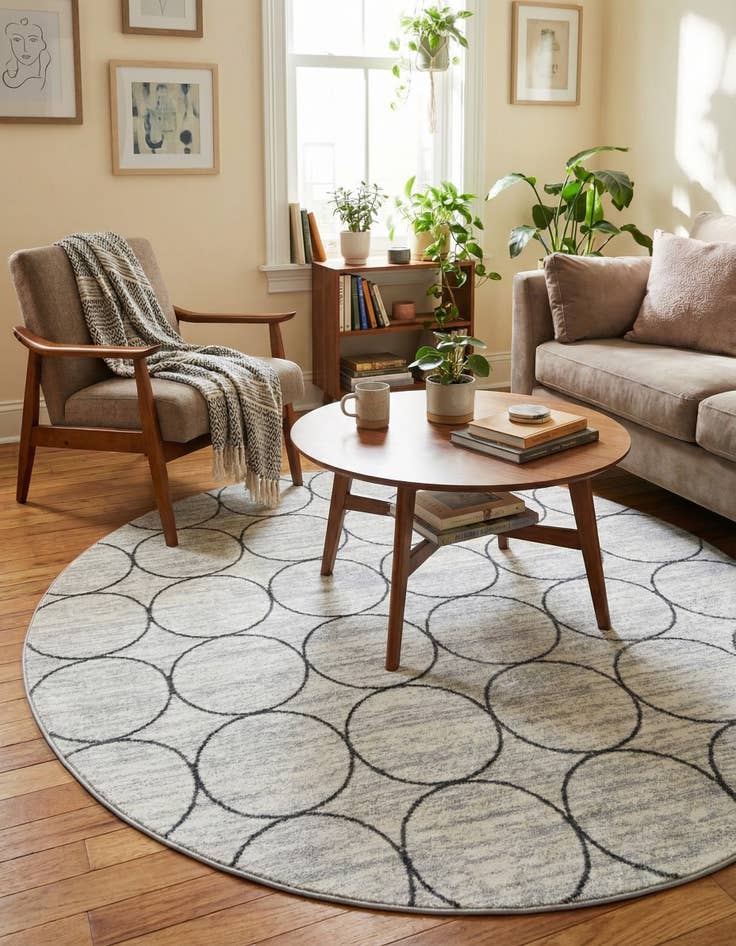 Detail image of 7' x 7' Lattice Trellis Round Rug