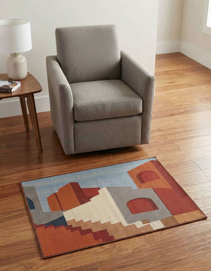 Detail image of 2' x 3'  Washable Modern Indoor / Outdoor Rug