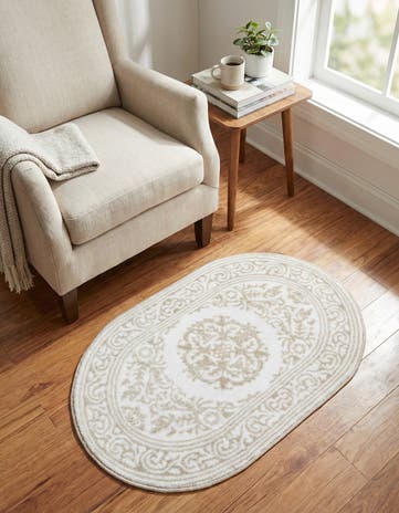 Snow White Hermitage Oval Rug