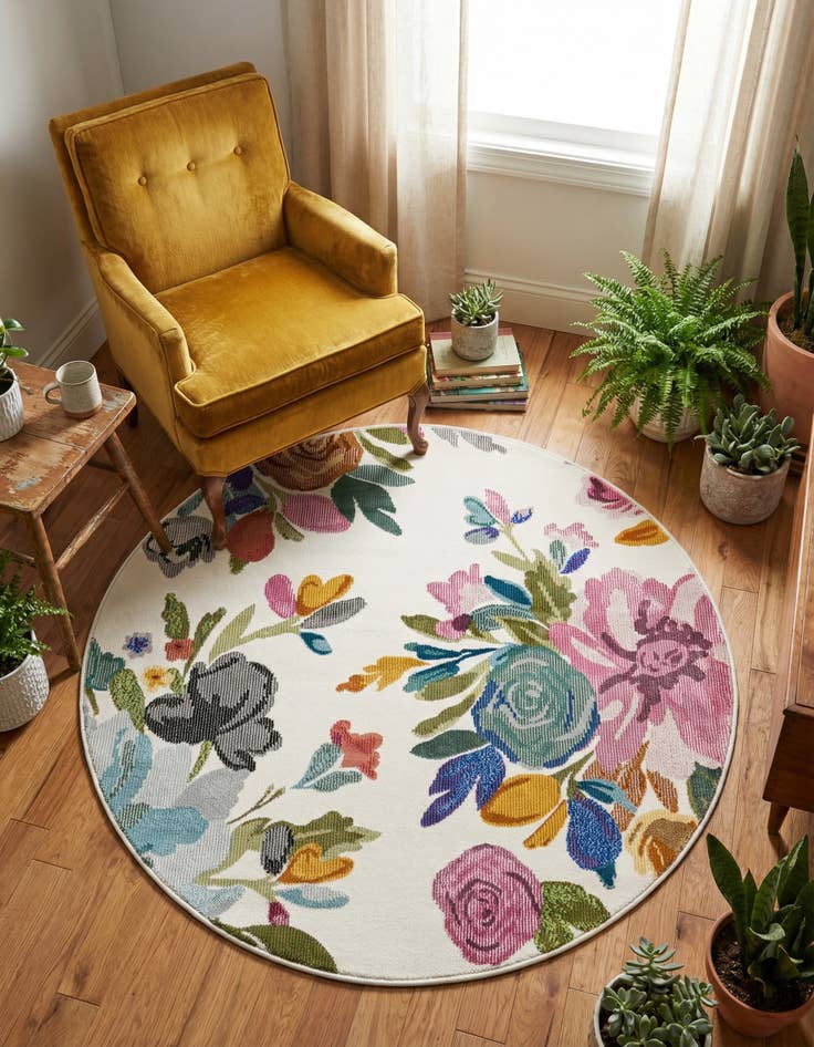 Detail image of 3' 3 x 3' 3 Blossom Round Rug