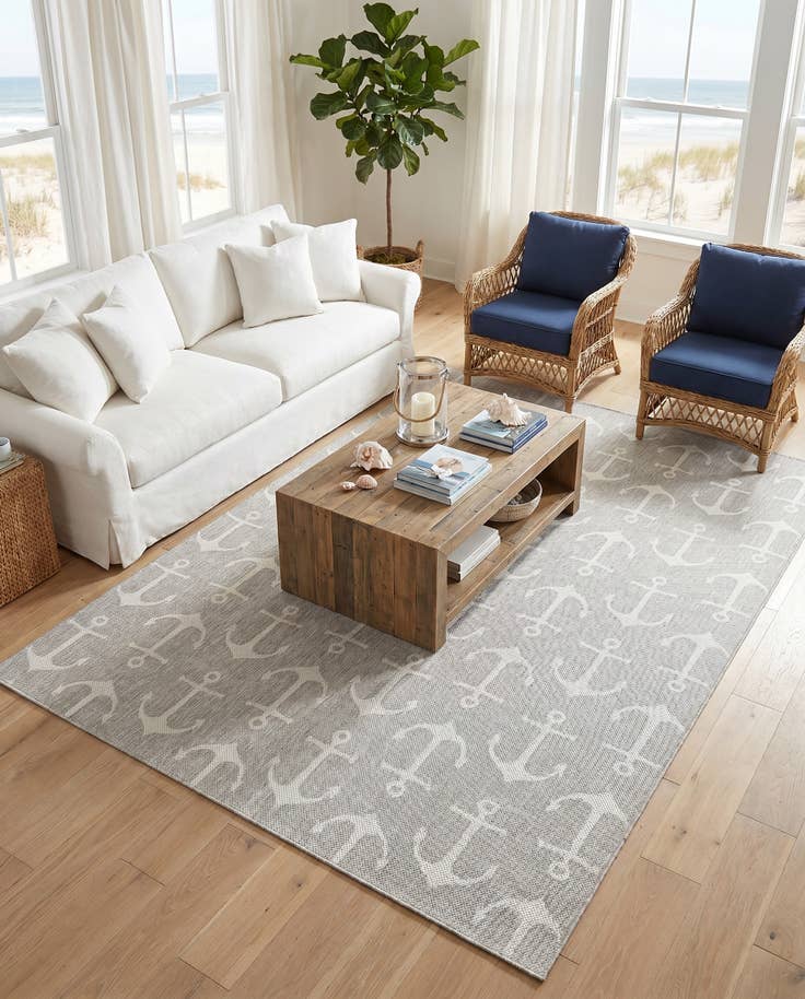 Detail image of 10' x 13' Easy-Clean Coastal Indoor / Outdoor Rug