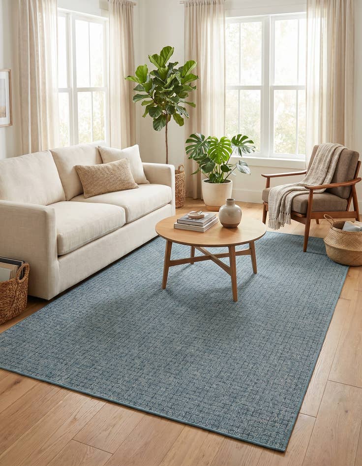 Detail image of 5' 3 x 8' Easy-Clean Checkered Indoor / Outdoor Rug