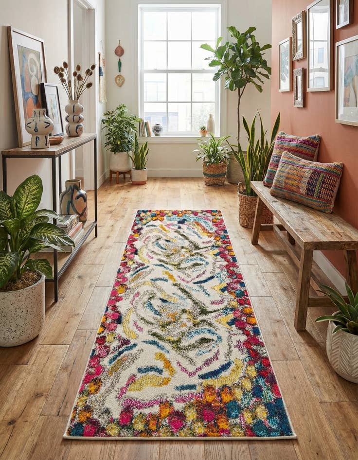 Detail image of 2' x 6'  Washable Vivid Runner Rug