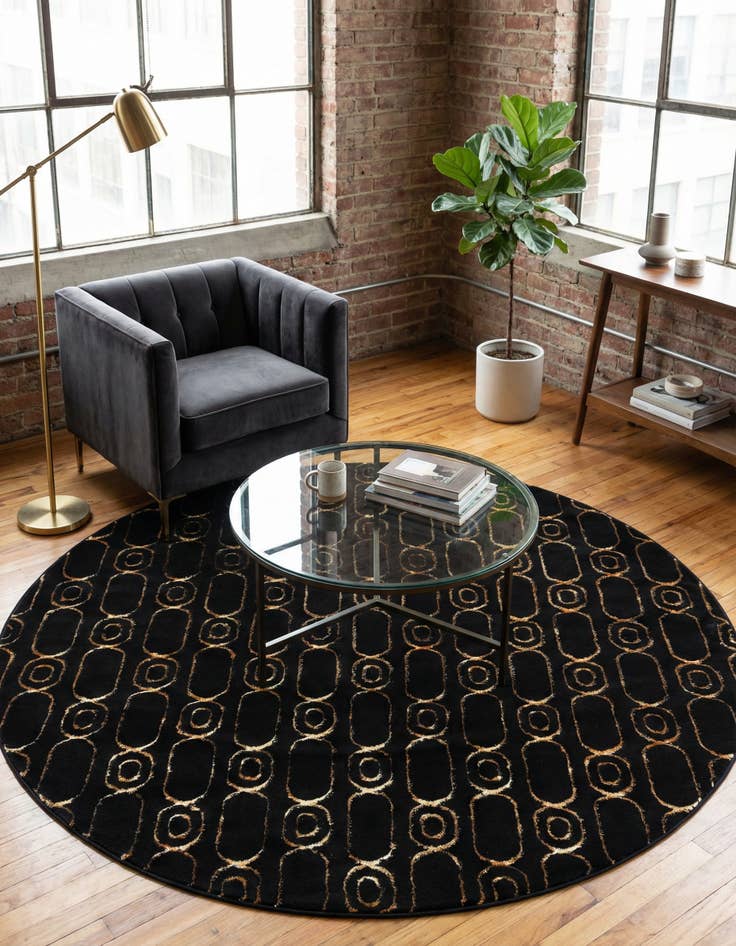 Detail image of 6' x 6' Vogue Geo Round Rug