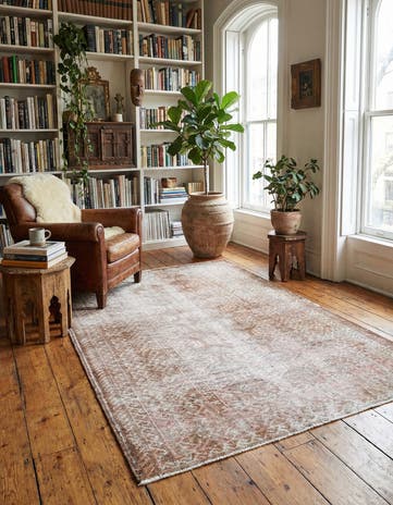 4' x 6' 9 Hand Knotted Ultra Vintage Persian Wool Rug