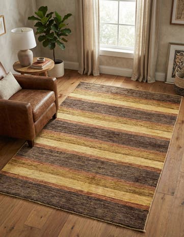 3' 11 x 5' 9 Hand Knotted Modern Ziegler Oriental Rug