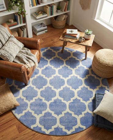  7' 10 x 7' 10 Lattice Round Rug