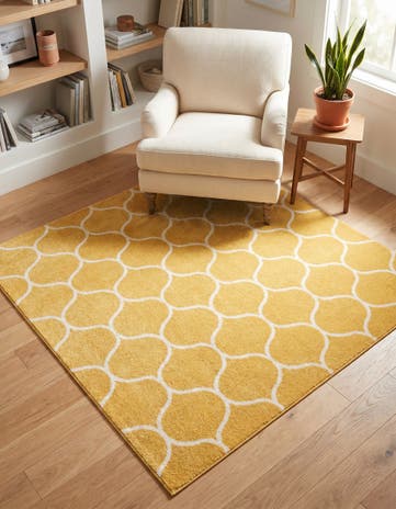 4' x 4' Trellis Frieze Square Rug