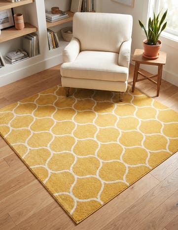 4' x 4' Trellis Frieze Square Rug