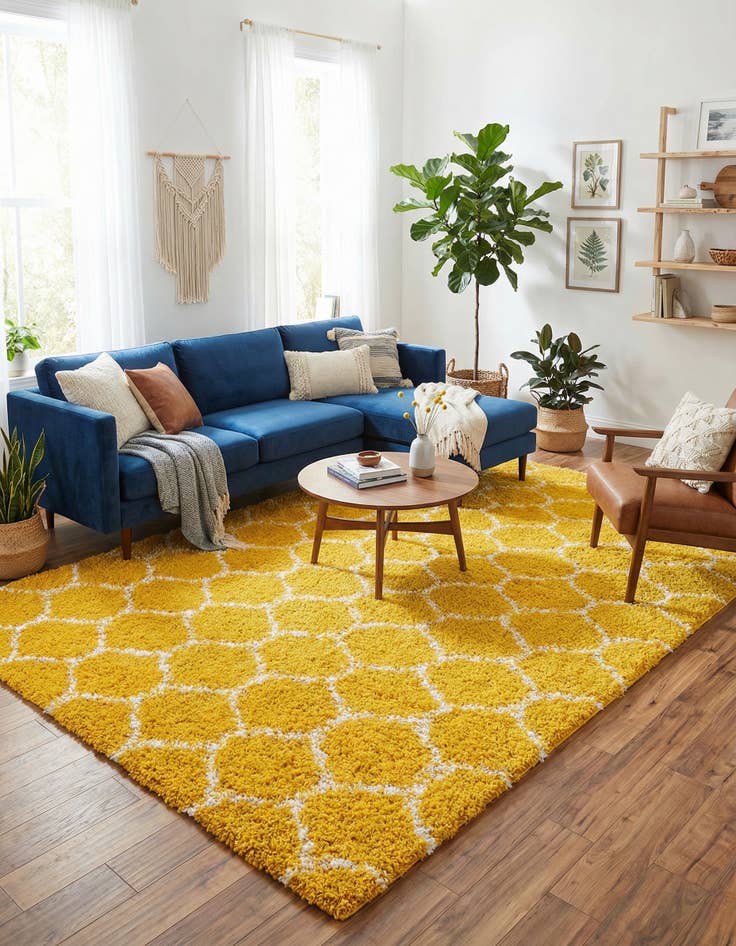 Detail image of 10' x 13' Lattice Shag Rug