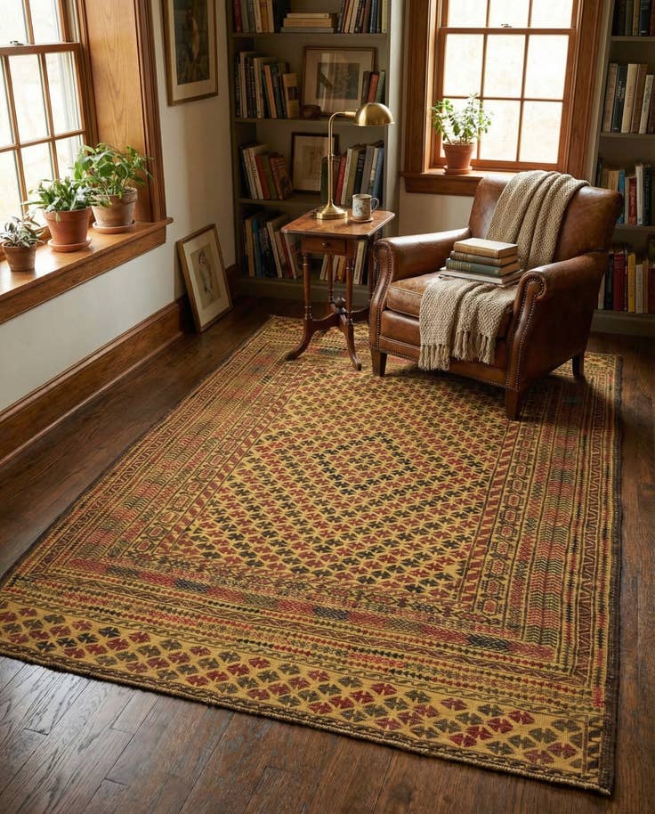 Detail image of 3' 11 x 6' 7 Hand Knotted Sumak Wool Rug