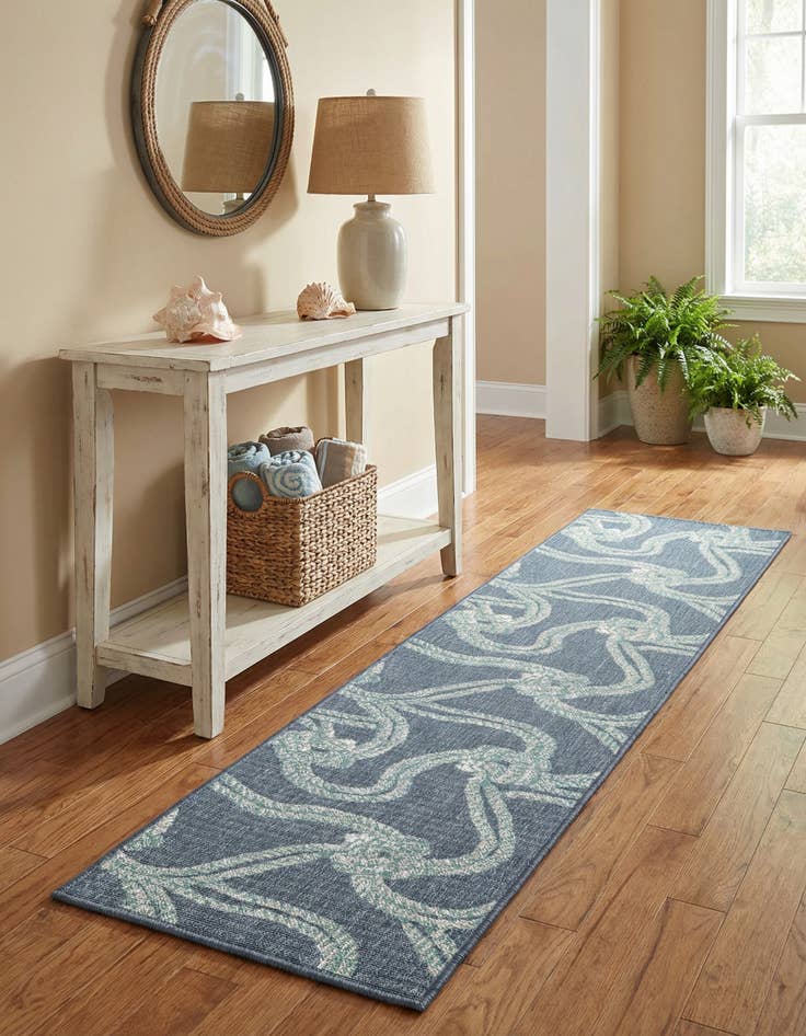Detail image of 2' x 8' Washable Coastal Indoor / Outdoor Runner Rug
