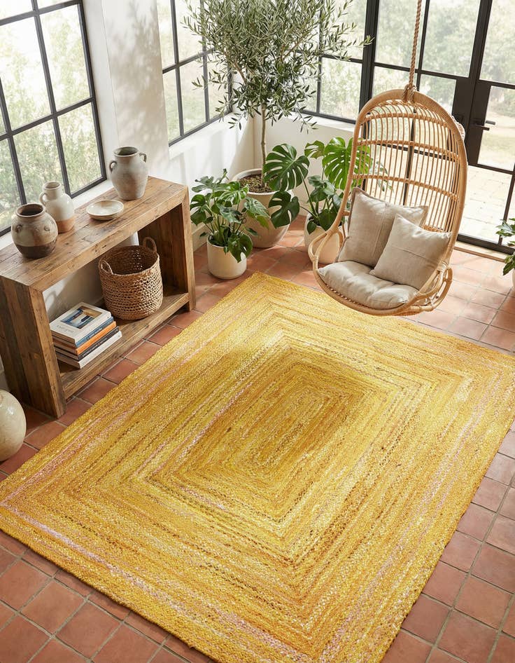 Detail image of 8' x 10' Handmade Braided Chindi Rug