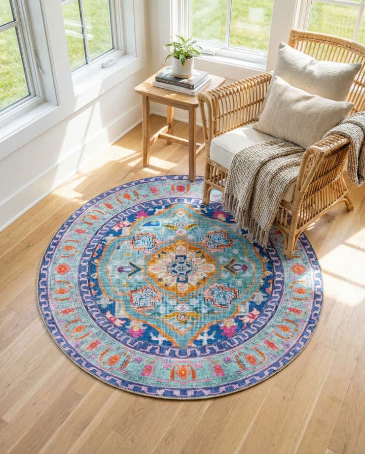 3' 6 x 3' 6 Washable Timeless Round Rug