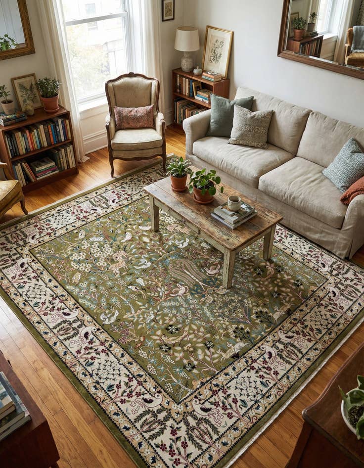 Detail image of 10' x 10' Nain Design Square Rug