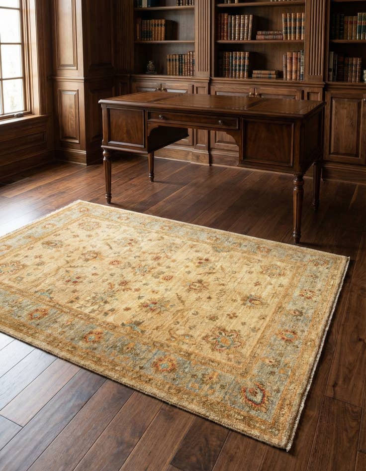 Detail image of 4' 1 x 6' Peshawar Ziegler Wool Rug