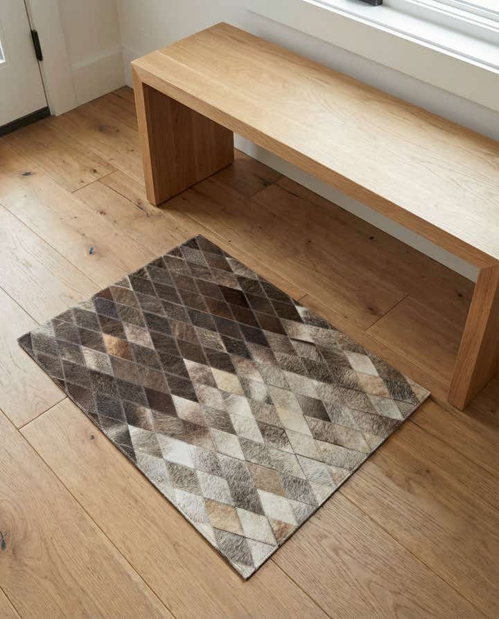 2' x 3' Cowhide Leather Rug