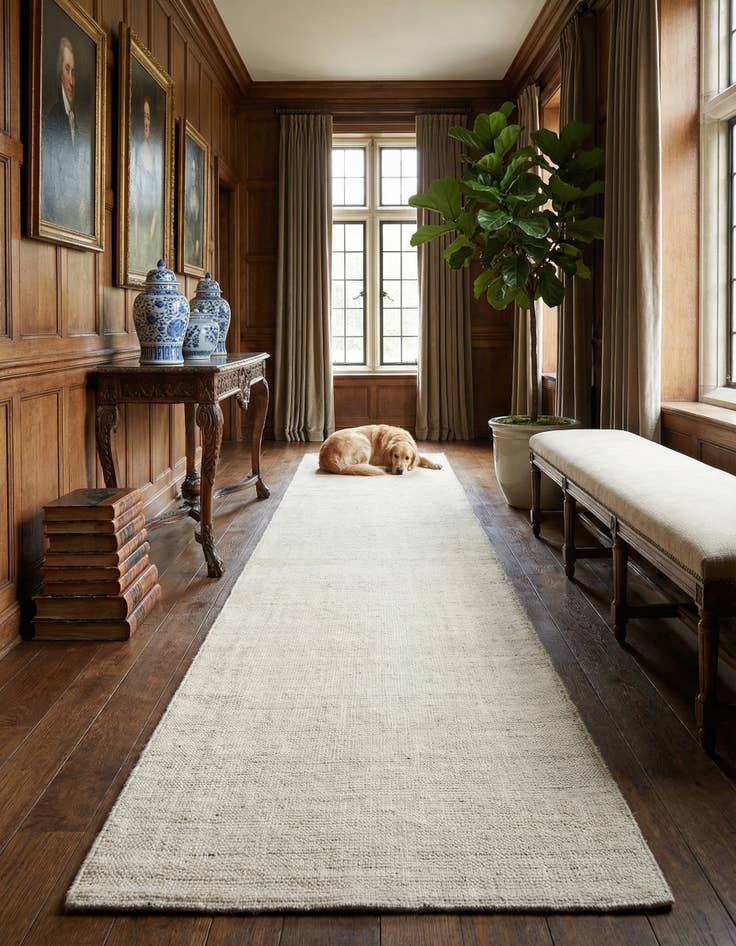 Detail image of 2' 7 x 14' 1 Hand Woven Jill Zarin English Manor Farmhouse Wool Runner Rug