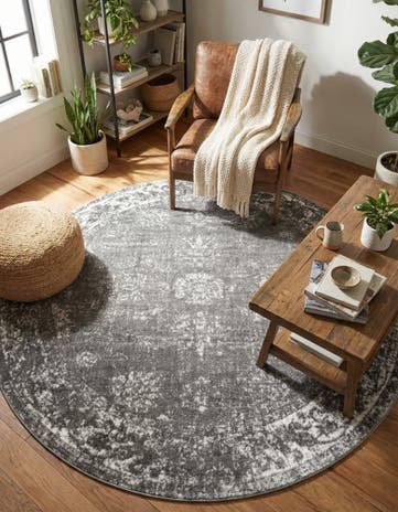 Dark Gray Monte Carlo Round Rug