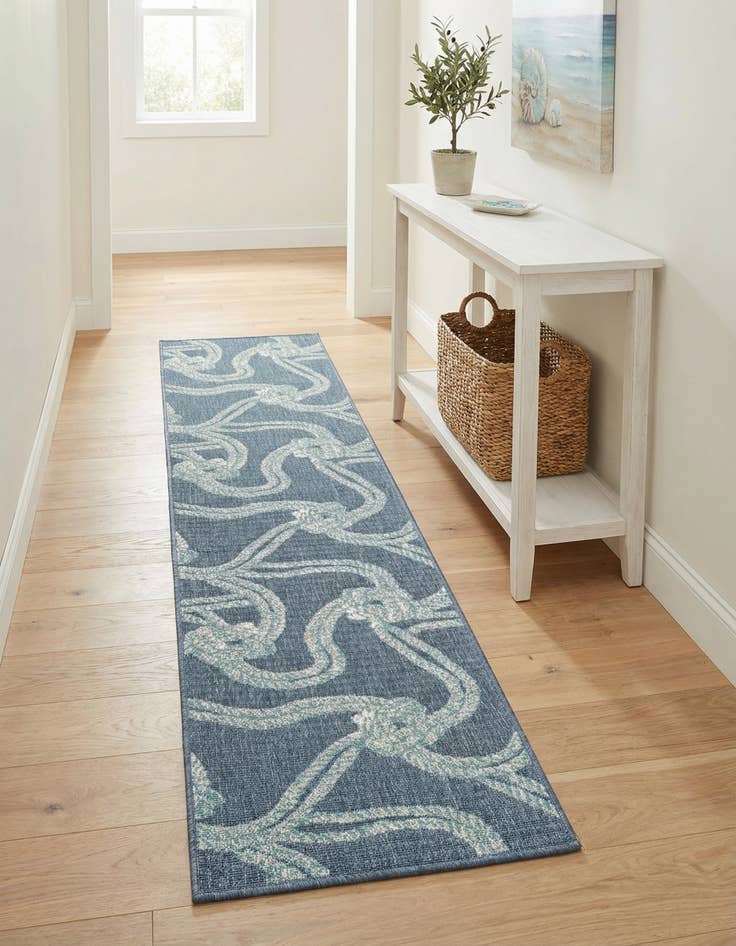 Detail image of 2' x 8' Washable Coastal Indoor / Outdoor Runner Rug