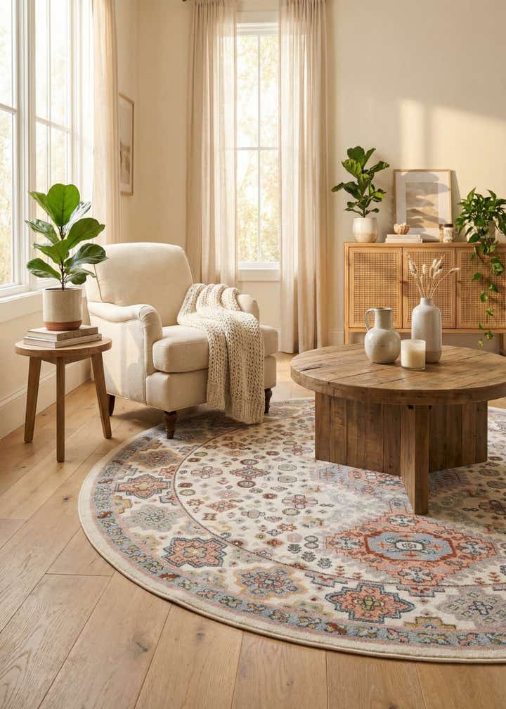 7' 10 x 7' 10 Kamala Washable Round Rug