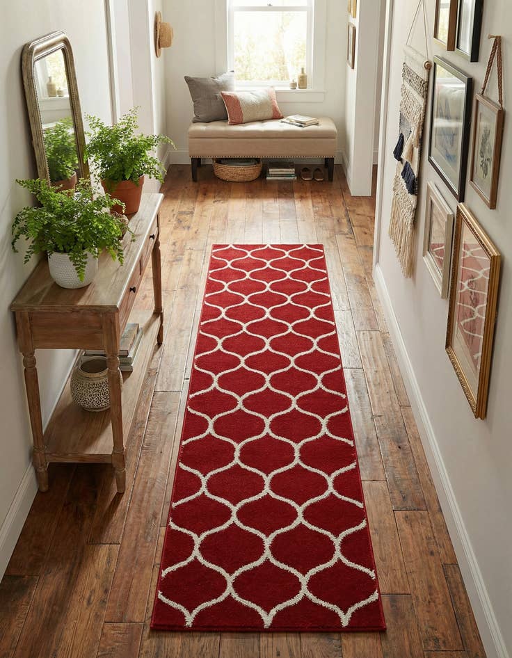 Detail image of 2' x 9' Lattice Frieze Runner Rug