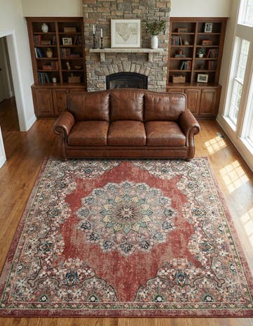 Antique Red Isabella Square Rug