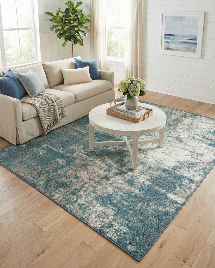 Detail image of 5' 3 x 8' Easy-Clean Coastal Indoor / Outdoor Rug