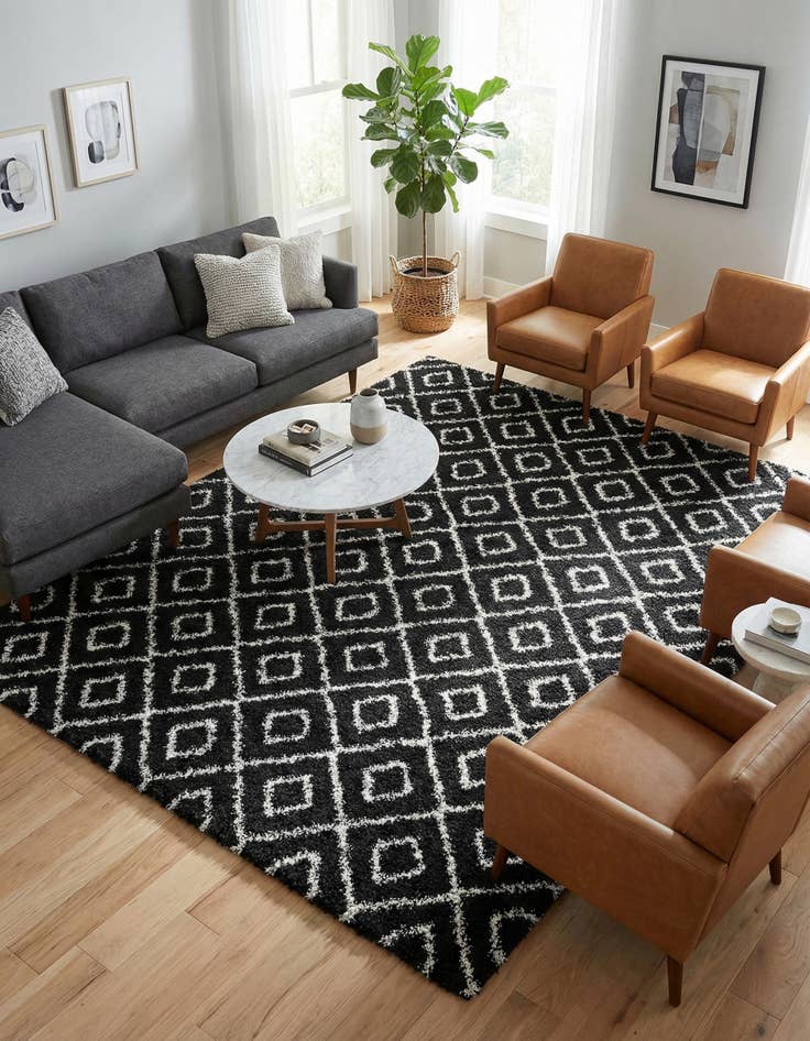 Detail image of 10' x 13' Trellis Shag Rug