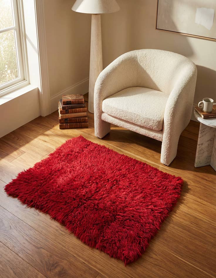 Detail image of 3' 10 x 4' 5 Hand Knotted Moroccan Wool Rug