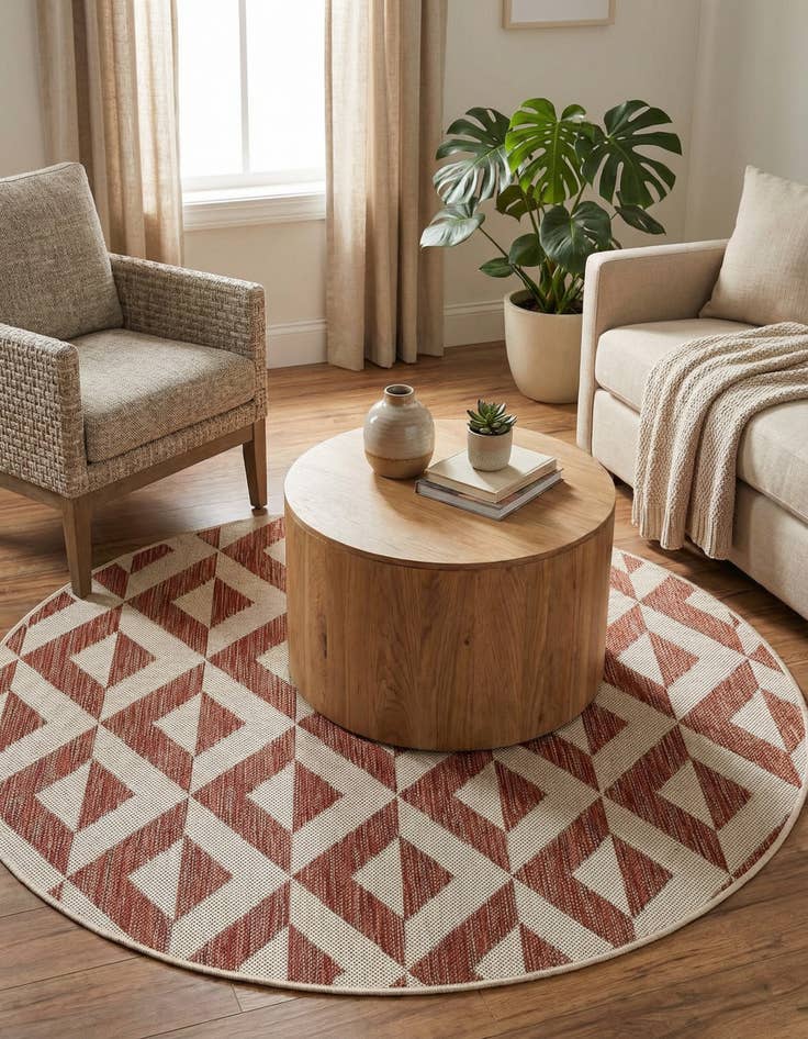 Detail image of 4' x 4'  Washable Jill Zarin Napa Indoor / Outdoor Round Rug