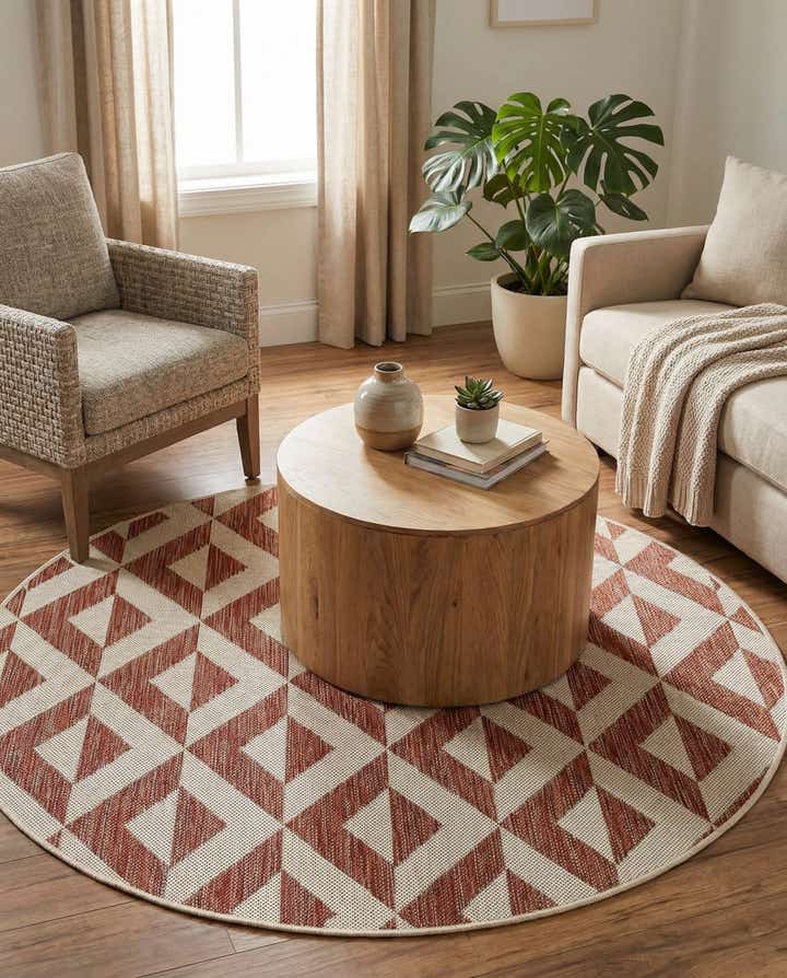 4' x 4' Easy-Clean Jill Zarin Napa Indoor / Outdoor Round Rug