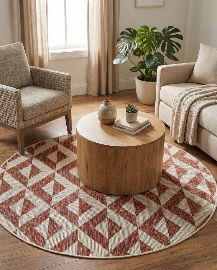 Detail image of 4' x 4' Easy-Clean Jill Zarin Napa Indoor / Outdoor Round Rug