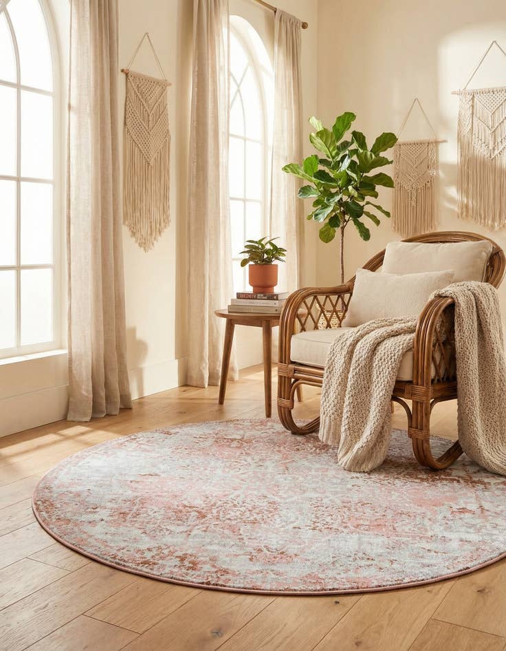 Detail image of 7' 10 x 7' 10 Kamala Washable Round Rug