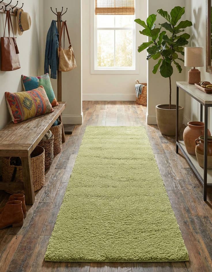 Detail image of 2' 2 x 6' 9 Solid Frieze Runner Rug