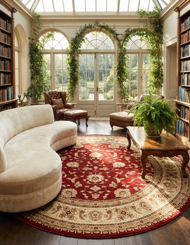 Detail image of 13' x 13' Classic Agra Round Rug